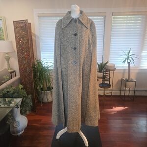 VTG Rare Find Hourihan Donegal Tweed Wool Cape Made In Ireland Womens Medium
